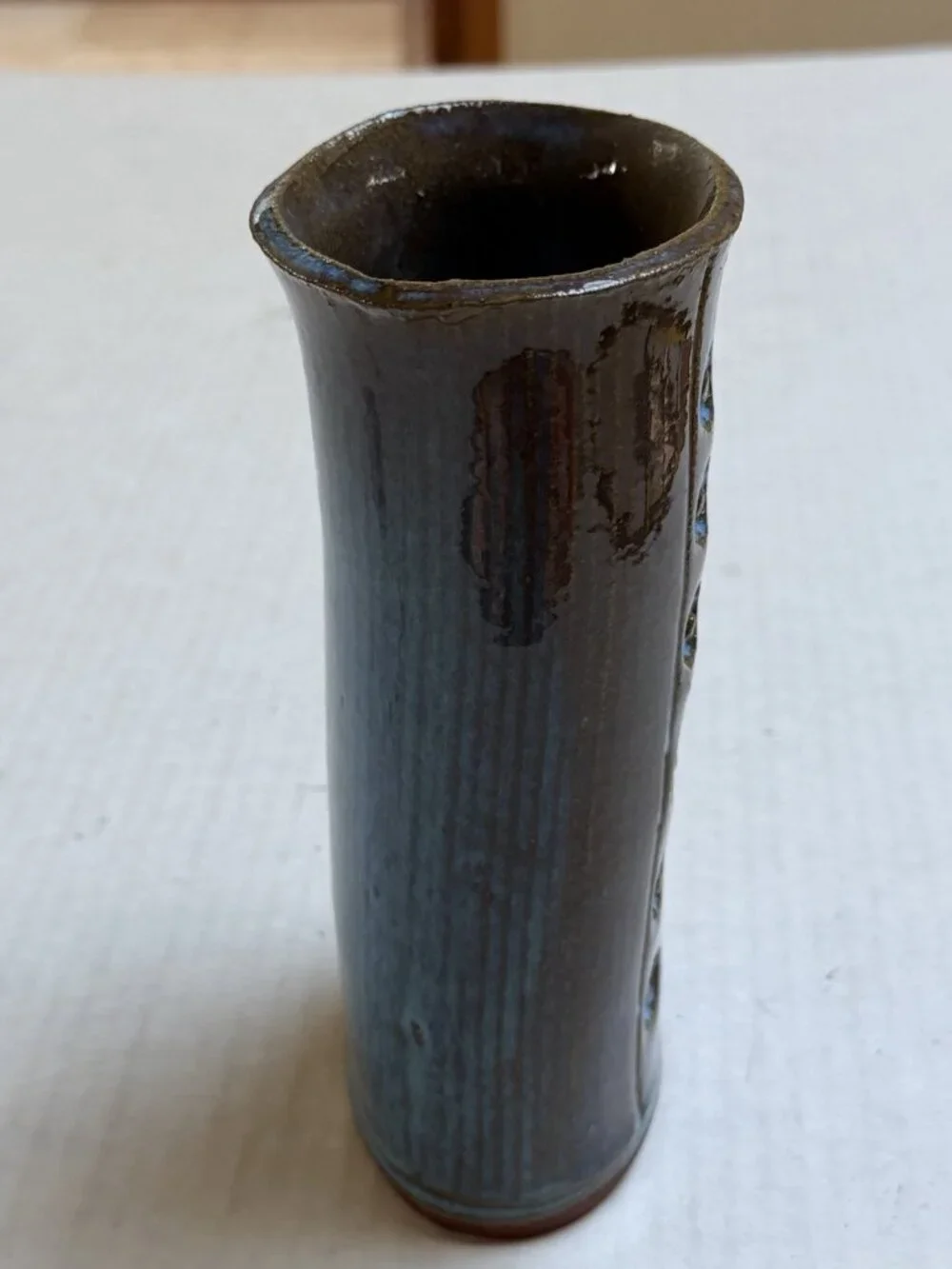 Handmade signed blue